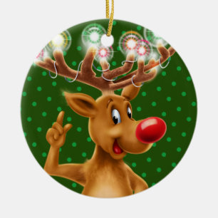 Christmas tree decoration Rudolph illuminated.