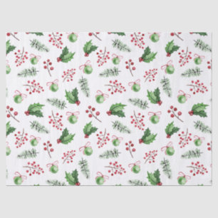 Christmas Tree Decorations & Holly Tissue Paper