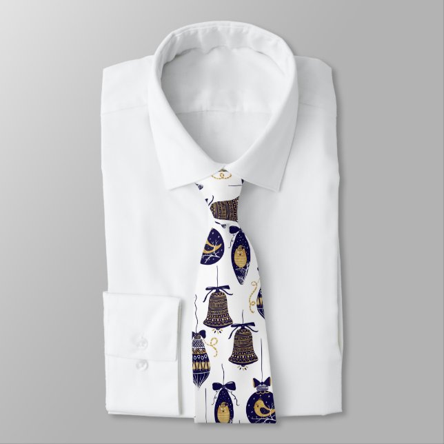 Christmas Tree Decorations Pattern Tie (Tied)