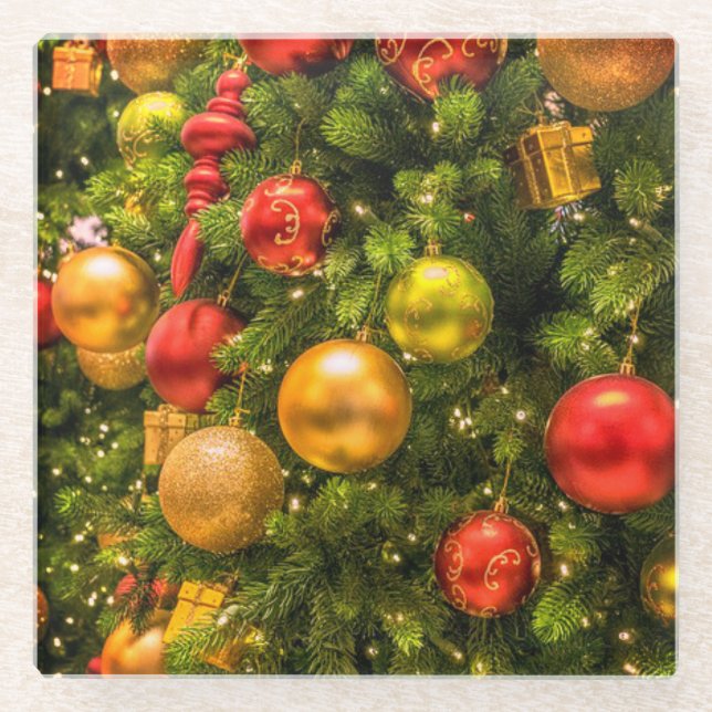Christmas Tree Decorations Photograph Coasters (Front)