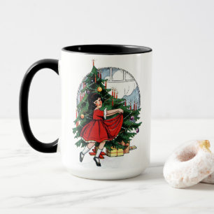 Christmas Tree Decorations Vintage cute xmas girl Mug