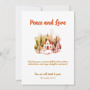 Christmas Tree Deer Decor Church Chapel Holiday   Card