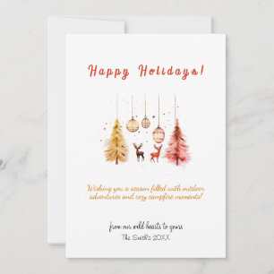 Christmas Tree Deer Decor Outdoor Season Holiday   Card