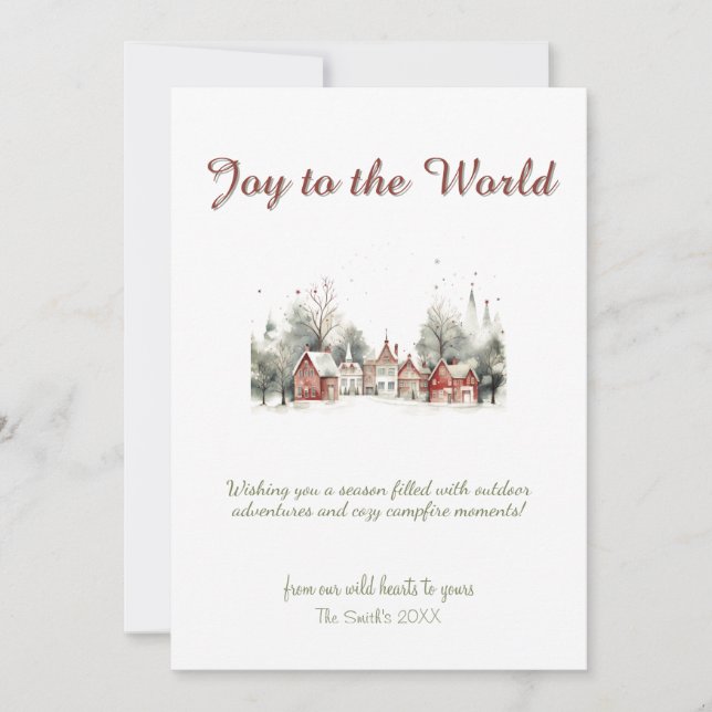 Christmas Tree Deer Decor Town Village Holiday   (Front)