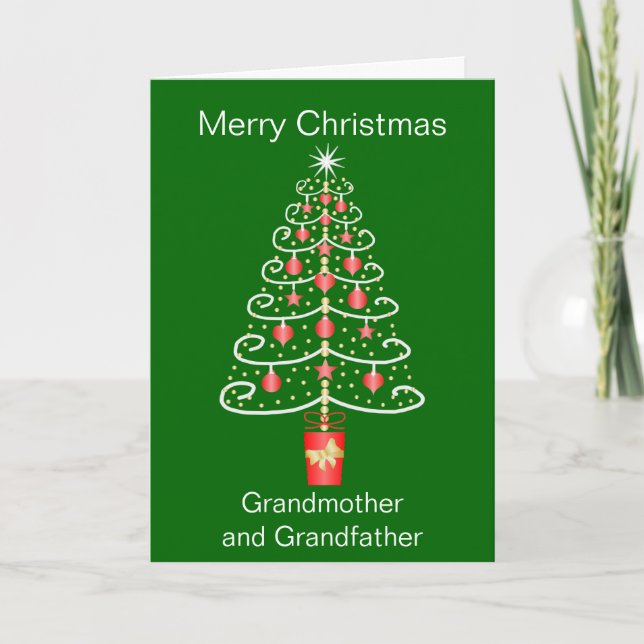 Christmas Tree Design Grandparents Holiday Card (Front)
