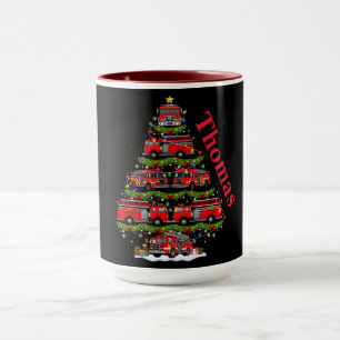 Christmas Tree Design Made of Fire Trucks  Mug