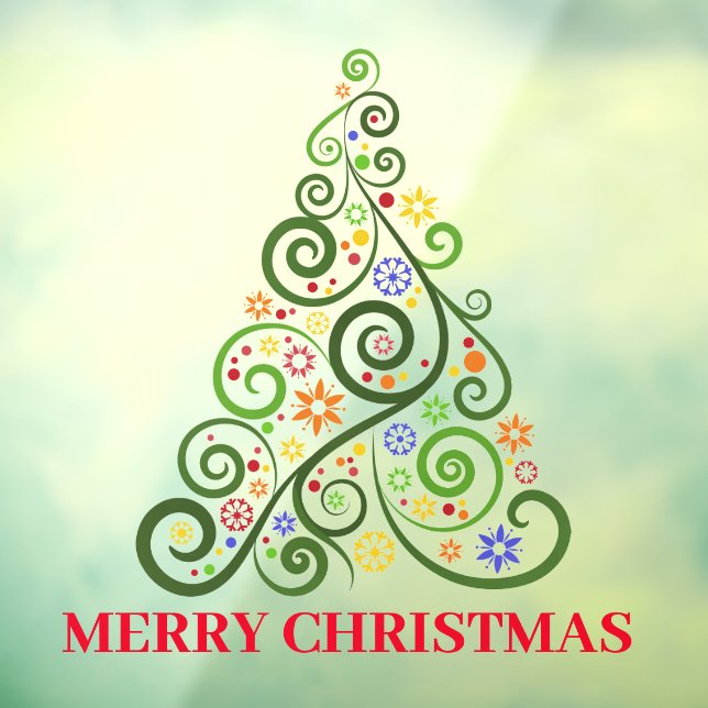 Christmas Tree Design Window Cling (Sheet 3)