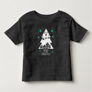 Christmas tree design with sleigh black toddler T-Shirt
