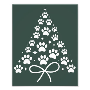 Christmas Tree Dog Lover Owner Gift Holiday  Photo Print
