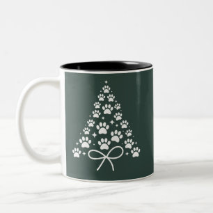 Christmas Tree Dog Lover Owner Gift Holiday Two-Tone Coffee Mug