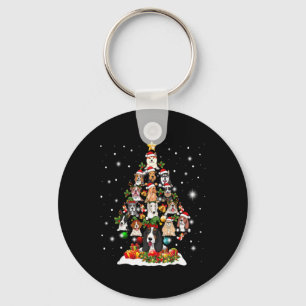 Christmas Tree Dog Santa Merry Dogmas Xmas T Shirt Key Ring