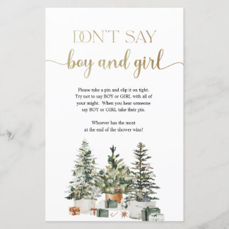 Christmas Tree Don't Say Boy or Girl Game