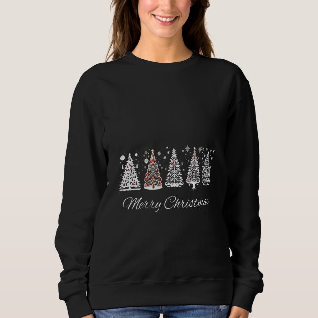 Christmas Tree Doodle Russian Winter Merry Christm Sweatshirt (Front)