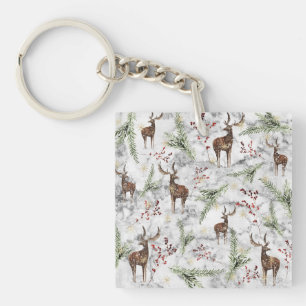 Christmas Tree Dot Art Key Ring
