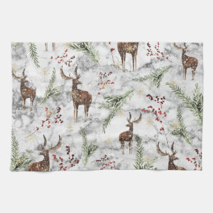 Christmas Tree Dot Art Tea Towel