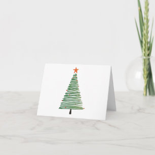 Christmas tree drawing card