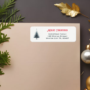 Christmas Tree Elegant Return Address Labels