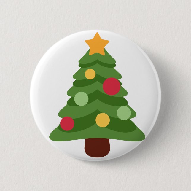 christmas tree emojis 6 cm round badge (Front)