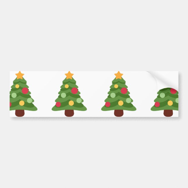 christmas tree emojis bumper sticker (Front)