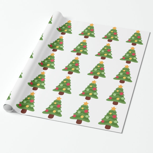 christmas tree emojis wrapping paper (Unrolled)