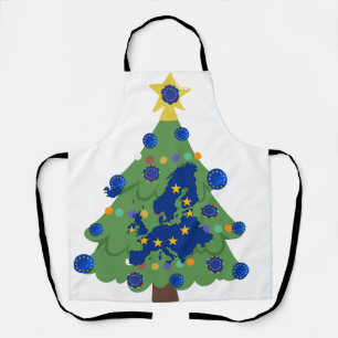 Christmas Tree - European Union Flag   EU Euro - b Apron
