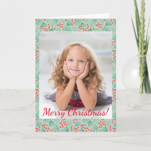 Christmas Tree Evergreen Pine Needles Photo Note Card (Front)