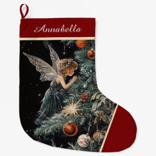 Christmas Tree Fairy Angel Stocking - Personalised