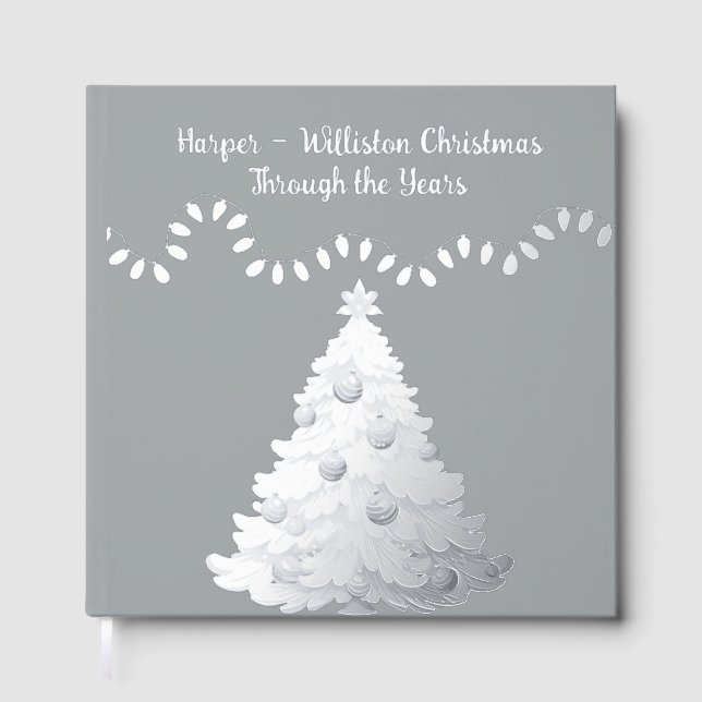 Christmas Tree Family Holiday Party Guest Book (Front)