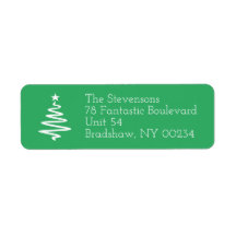 Christmas Tree Family Holiday Return Address