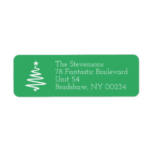 Christmas Tree Family Holiday Return Address Label