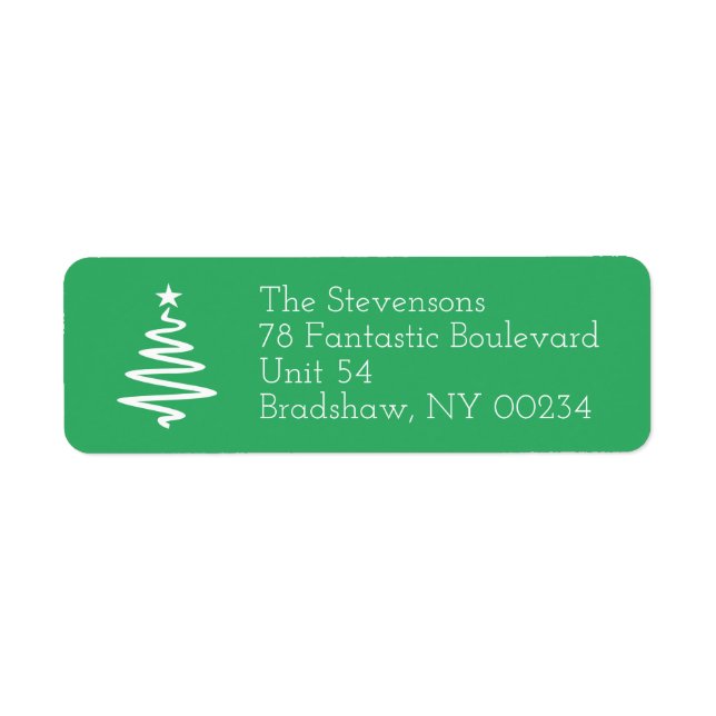 Christmas Tree Family Holiday Return Address Label (Front)
