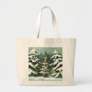 Christmas Tree Family Large Tote Bag