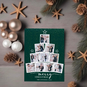  Christmas Tree Family Photo Collage Holiday Postcard
