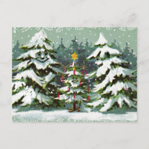 Christmas Tree Family Postcard