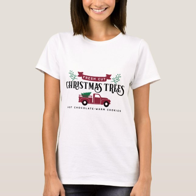 Christmas tree farm and vintage truck T-Shirt (Front)