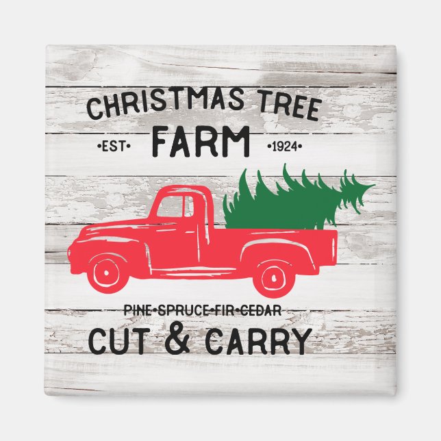Christmas Tree Farm Farmhouse Style Magnet (Front)