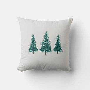 Christmas Tree Farm Illustration Holiday Cushion