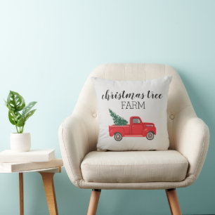 Christmas Tree Farm Illustration Holiday  Cushion