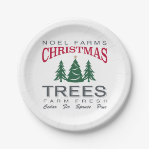 CHRISTMAS TREE FARM PAPER PLATE
