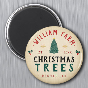 Christmas Tree Farm Pine Trees farmhouse style Magnet
