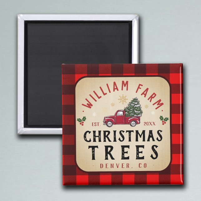 Christmas Tree Farm Pine Trees farmhouse style Magnet (Creator Uploaded)