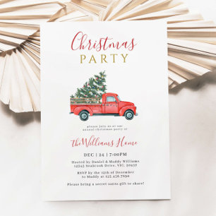 Christmas Tree & Farm Truck Christmas Party Invitation