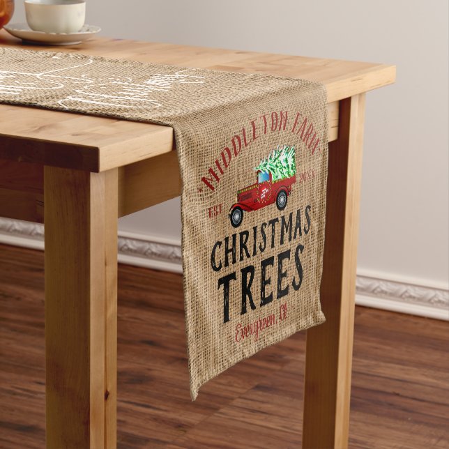 Christmas 🎄 Tree Farmhouse Short Table Runner (In Situ)