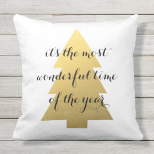 Christmas tree faux gold cushion