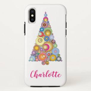Christmas Tree Festive Chic Colourful Girly Custom iPhone X Case