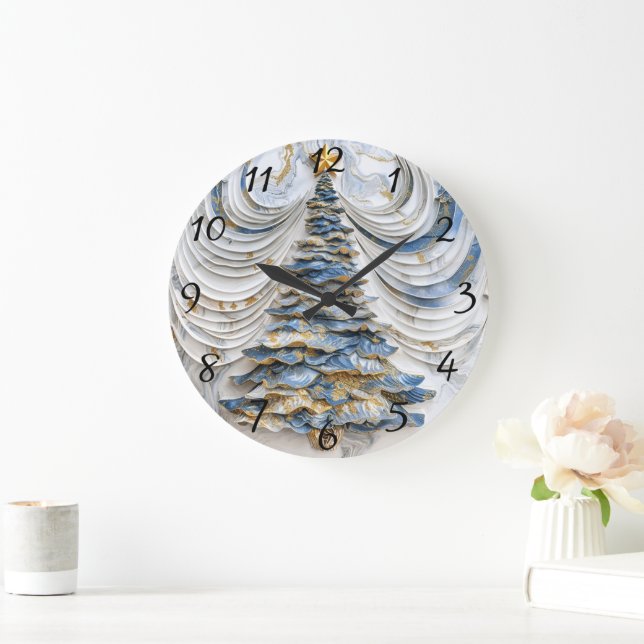 Christmas Tree Festive Magic Large Clock (Home)