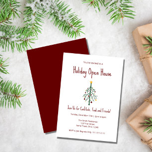 Christmas Tree Festive Typography Holiday Party  Invitation