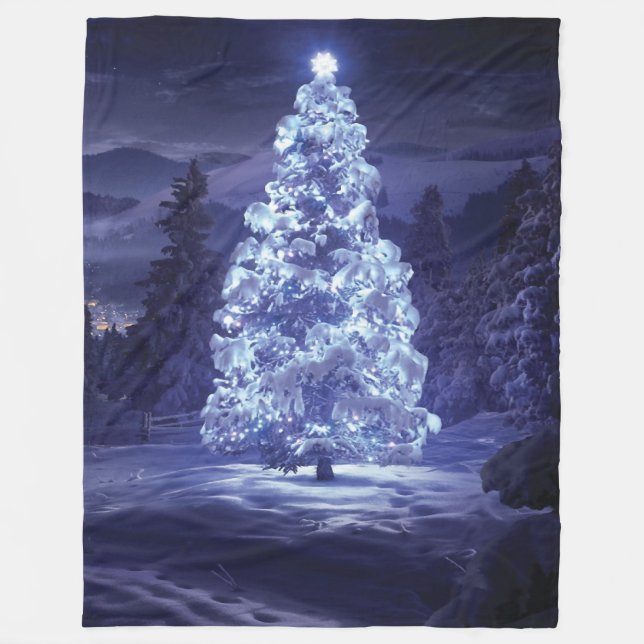 Christmas Tree  Fleece Blanket (Front)