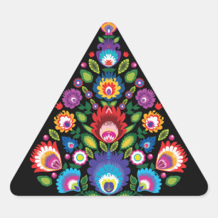 🎄Christmas tree - folklore [black] Triangle Sticker