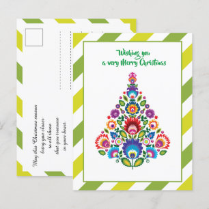 🎄Christmas tree folklore green Holiday Postcard